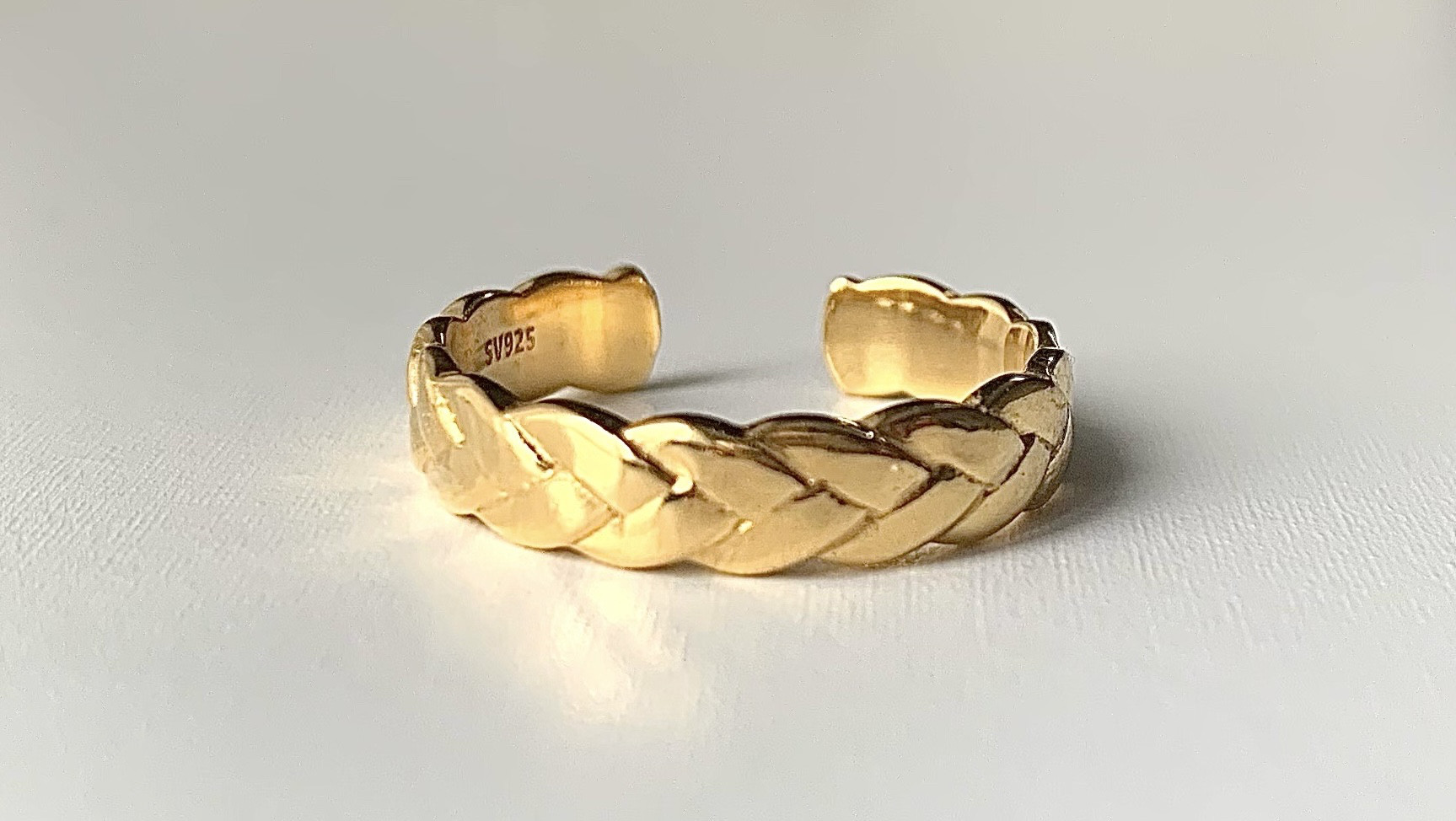 【Silver925/18KGP✴︎*】三つ編みリング★嬉しいフリーsize ✴︎*