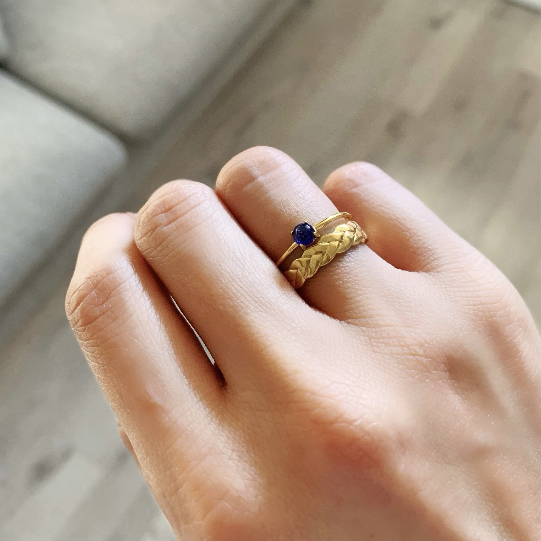 【Silver925/18KGP✴︎*】三つ編みリング★嬉しいフリーsize ✴︎*