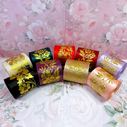 蝶模様の箔押しグログランリボン リボン・テープ Rose bouquet 通販