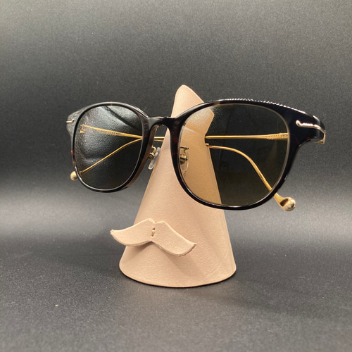 眼鏡メガネスタンドサングラス本革レザーおしゃれシンプルコンパクト髭