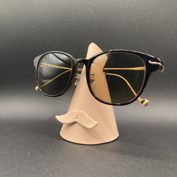 眼鏡メガネスタンドサングラス本革レザーおしゃれシンプルコンパクト髭