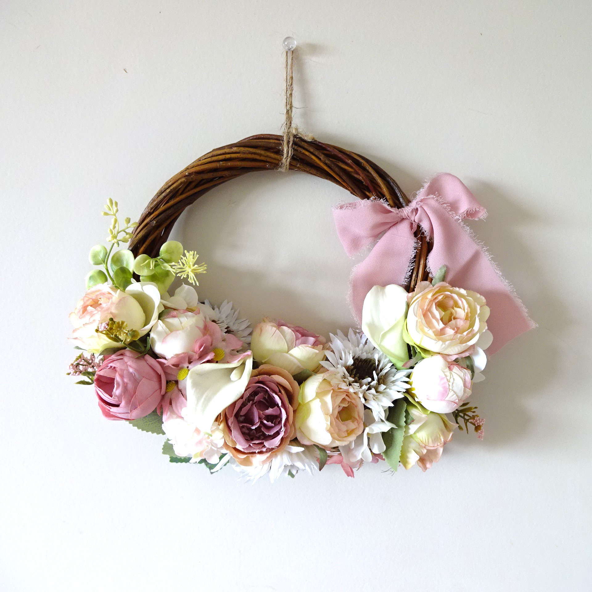 薔薇とカラーのリース 28cm 花摘みリース リース chloe misaki 通販