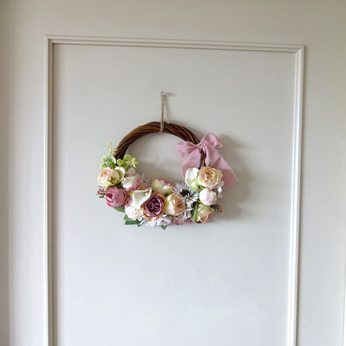 薔薇とカラーのリース 28cm 花摘みリース リース chloe misaki 通販