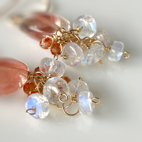 天然石＊1点のみ＊オレゴンサンストーンとブルームーンストーン