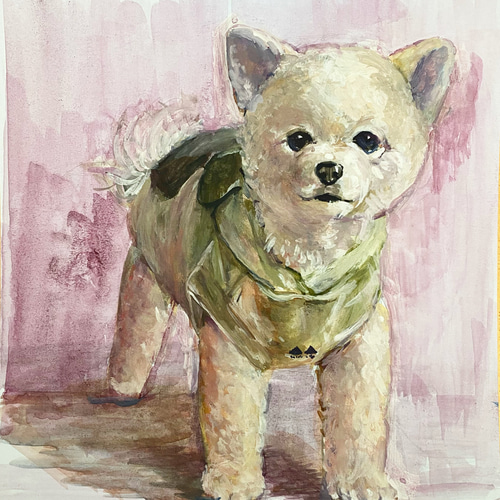 透明水彩似顔絵（うちの子、ペット、ワンちゃん、猫ちゃん、ご家族