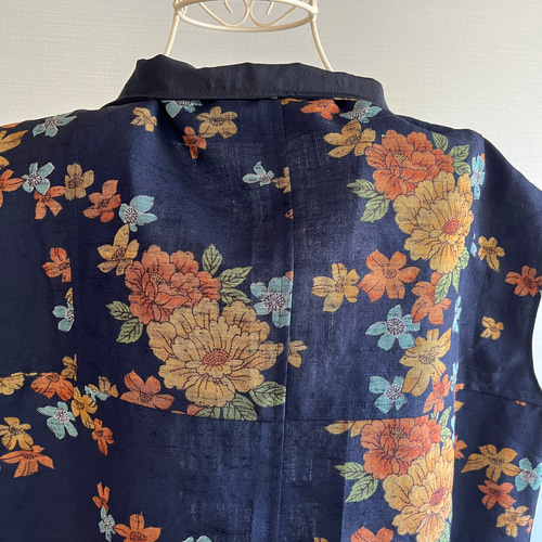 ハンドメイド 着物リメイク ベスト フリーサイズ 着物 りんご