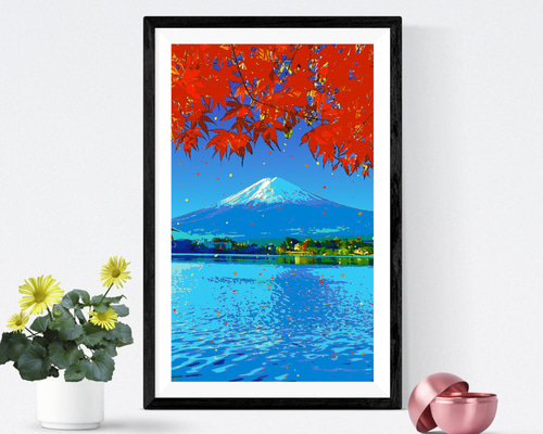 秋の紅葉のアートポスター:autumn_leaves_d86d 通販