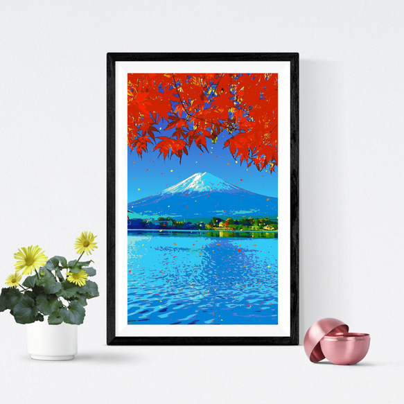 アートポスター】紅葉と富士山（作品No.624） 写真