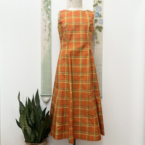 大島紬プリンセスラインワンピース 常夏月 ワンピース Lotus*Musashi  