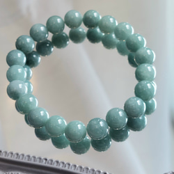 【あかおかずき出品】天然グアテマラ産本翡翠ブレスレット 18cm グアテマラ産 翡翠 ブレスレット 8.5mm #QH178 - プレミアム