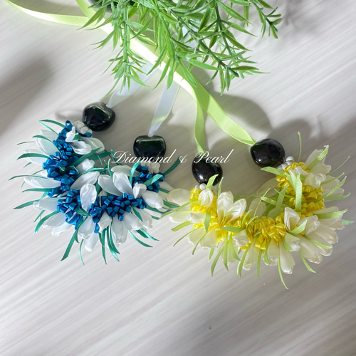 ハワイアンリボンレイ クロッカスのバッグチャーム ワンコ 犬  