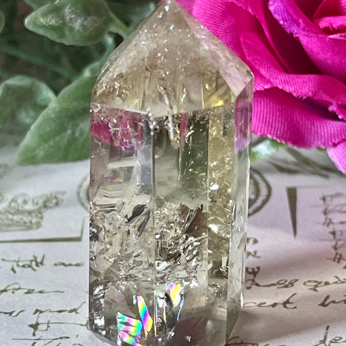 富を齎す虹✨ レインボー シトリン ポイント ポリッシュ 原石 天然石