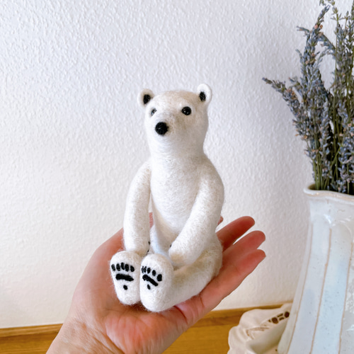羊毛フェル 白くまの置物 羊毛フェルト fab! HandWorks 通販 18192636