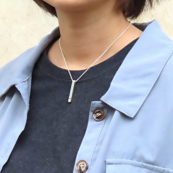 太陽ネックレス シルバー925 【刻印無料】 太陽 サン ネックレス ペンダント バー 棒 シルバーアクセサリー メンズ 13枚目の画像