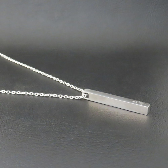 太陽ネックレス シルバー925 【刻印無料】 太陽 サン ネックレス ペンダント バー 棒 シルバーアクセサリー メンズ 4枚目の画像