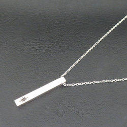 太陽ネックレス シルバー925 【刻印無料】 太陽 サン ネックレス ペンダント バー 棒 シルバーアクセサリー メンズ 5枚目の画像