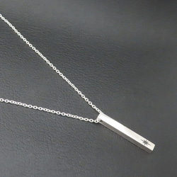 太陽ネックレス シルバー925 【刻印無料】 太陽 サン ネックレス ペンダント バー 棒 シルバーアクセサリー メンズ 3枚目の画像