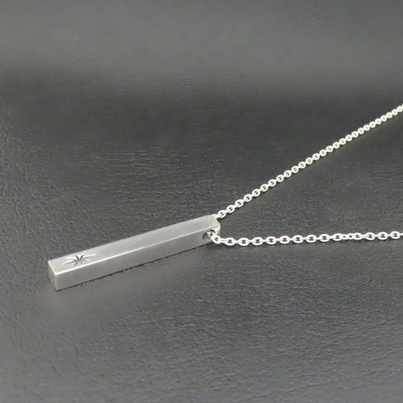 太陽ネックレス シルバー925 【刻印無料】 太陽 サン ネックレス ペンダント バー 棒 シルバーアクセサリー メンズ 6枚目の画像