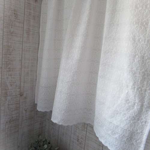 のれん アンティーク 刺繍 レース カフェカーテン カラーボックス