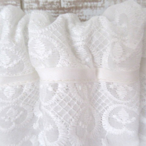 のれん アンティーク 刺繍 レース カフェカーテン カラーボックス