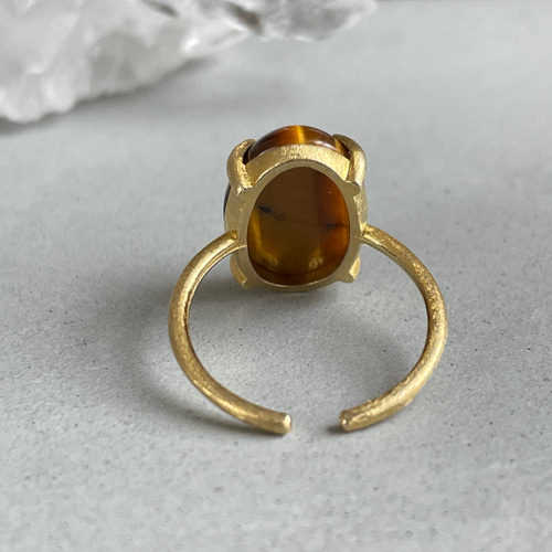 タイガーアイオーバルリング 18kgp タイガーアイ オーバル a リング 指輪・リング Diary 通販