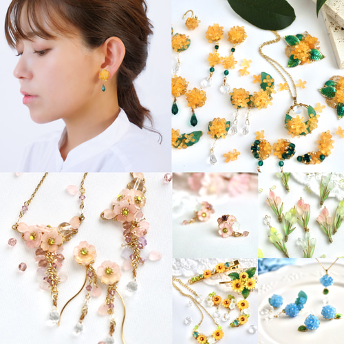 【金木犀様】専用ページです❣️ 夕暮れ色金木犀（キンモクセイ）のネックレス ネックレス