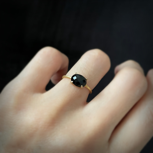 18kgp ブラックオニキス オーバル リング 指輪・リング Diary 通販