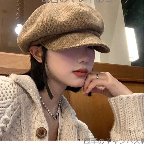 JJZXD ベレー帽-帽子女性厚く暖かい帽子帽子ファッション帽子秋