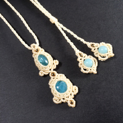 アパタイトのペンダント ネックレス マクラメ編み ネックレス