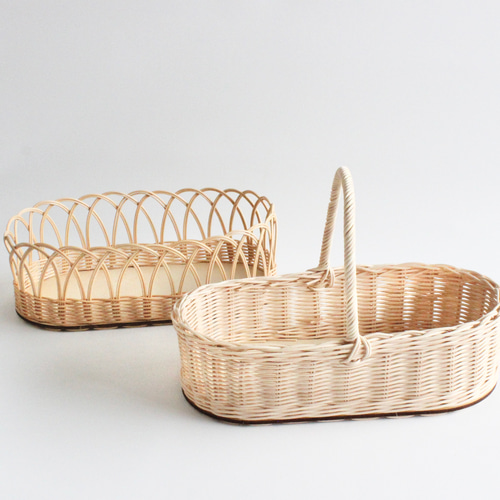 特集掲載】ラタンの持ち手付きバスケット 4色から選べる♪キッチン