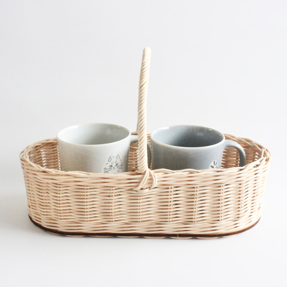 特集掲載】ラタンの持ち手付きバスケット 4色から選べる♪キッチン