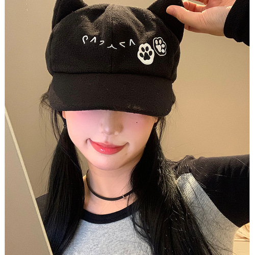 かわいい猫耳野球帽女日系二次元y 2 kハンチング帽小顔に見える