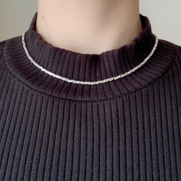 再販 カレンシルバー華奢ネックレス 37〜80cm シンプル 極細 ロング