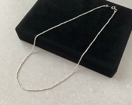 再販 カレンシルバー華奢ネックレス 40〜80cm シンプル 1.5mm