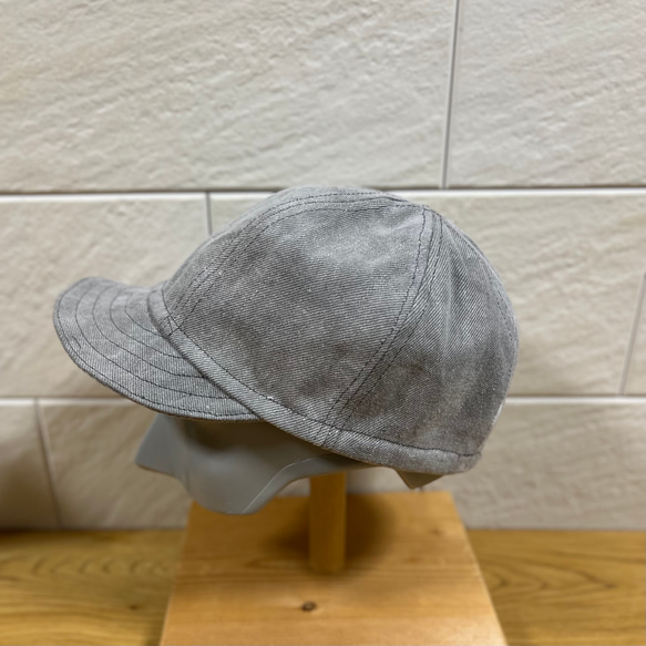 岡山デニム☆墨染タイダイ☆60cm☆グレー☆肉厚12oz☆6パネルキャップ☆帽子☆ユニセックス 1枚目の画像