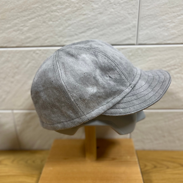 岡山デニム☆墨染タイダイ☆60cm☆グレー☆肉厚12oz☆6パネルキャップ☆帽子☆ユニセックス 2枚目の画像