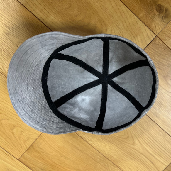 岡山デニム☆墨染タイダイ☆60cm☆グレー☆肉厚12oz☆6パネルキャップ☆帽子☆ユニセックス 5枚目の画像