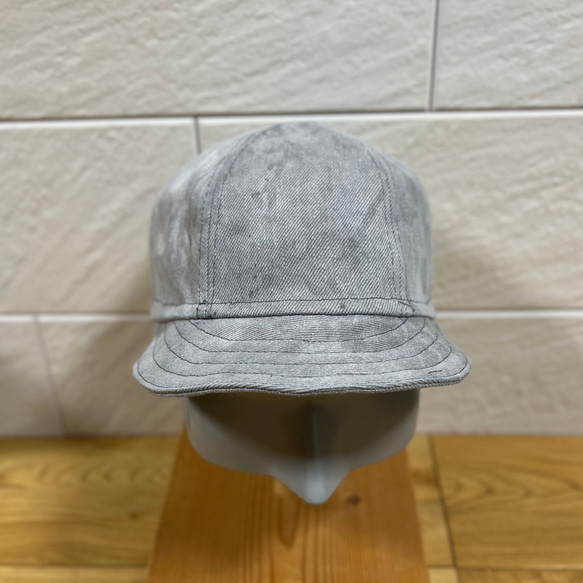 岡山デニム☆墨染タイダイ☆60cm☆グレー☆肉厚12oz☆6パネルキャップ☆帽子☆ユニセックス 3枚目の画像