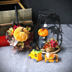 人気のハロウィン飾り 】第二弾 くま＆かぼちゃ＆シマエナガ アイアン