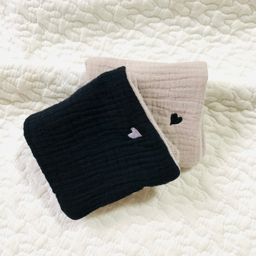 Lサイズ mini heart ブラック×ホワイト2wayマザーズバッグ