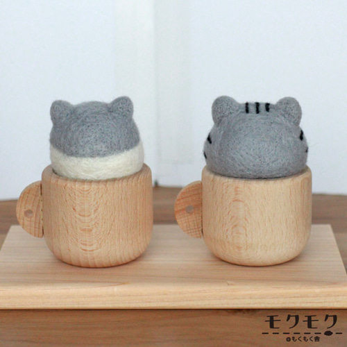 羊毛フェルトの飾れるピンクッション＜ねこ＞ その他インテリア雑貨  