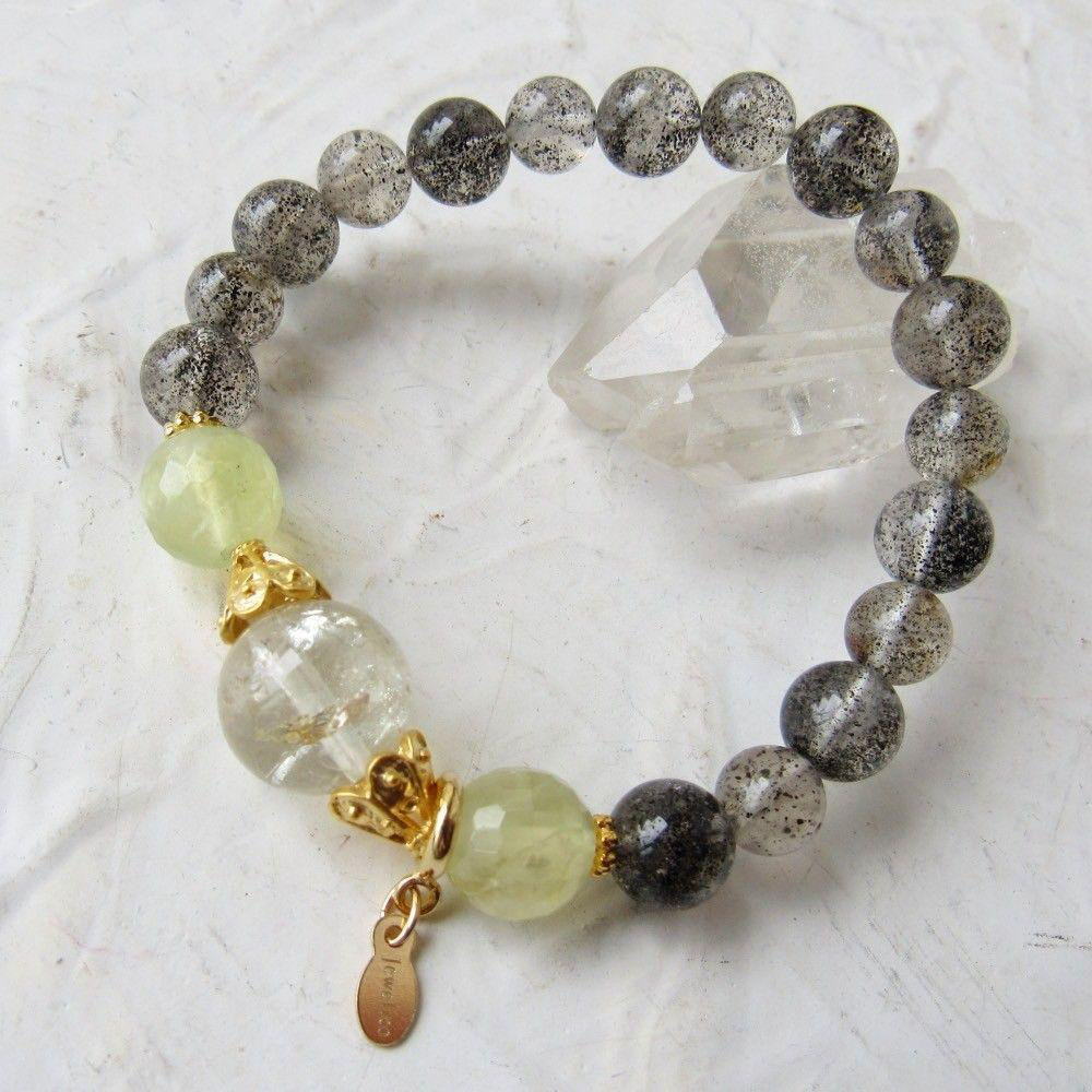 デンドライト　フローライト　太陽放射ルチル　ブレスレット　　ブレス