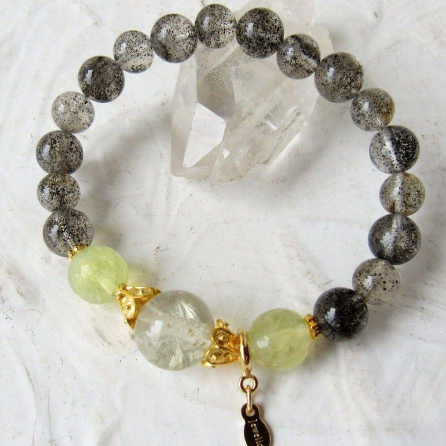 デンドライト　フローライト　太陽放射ルチル　ブレスレット　　ブレス