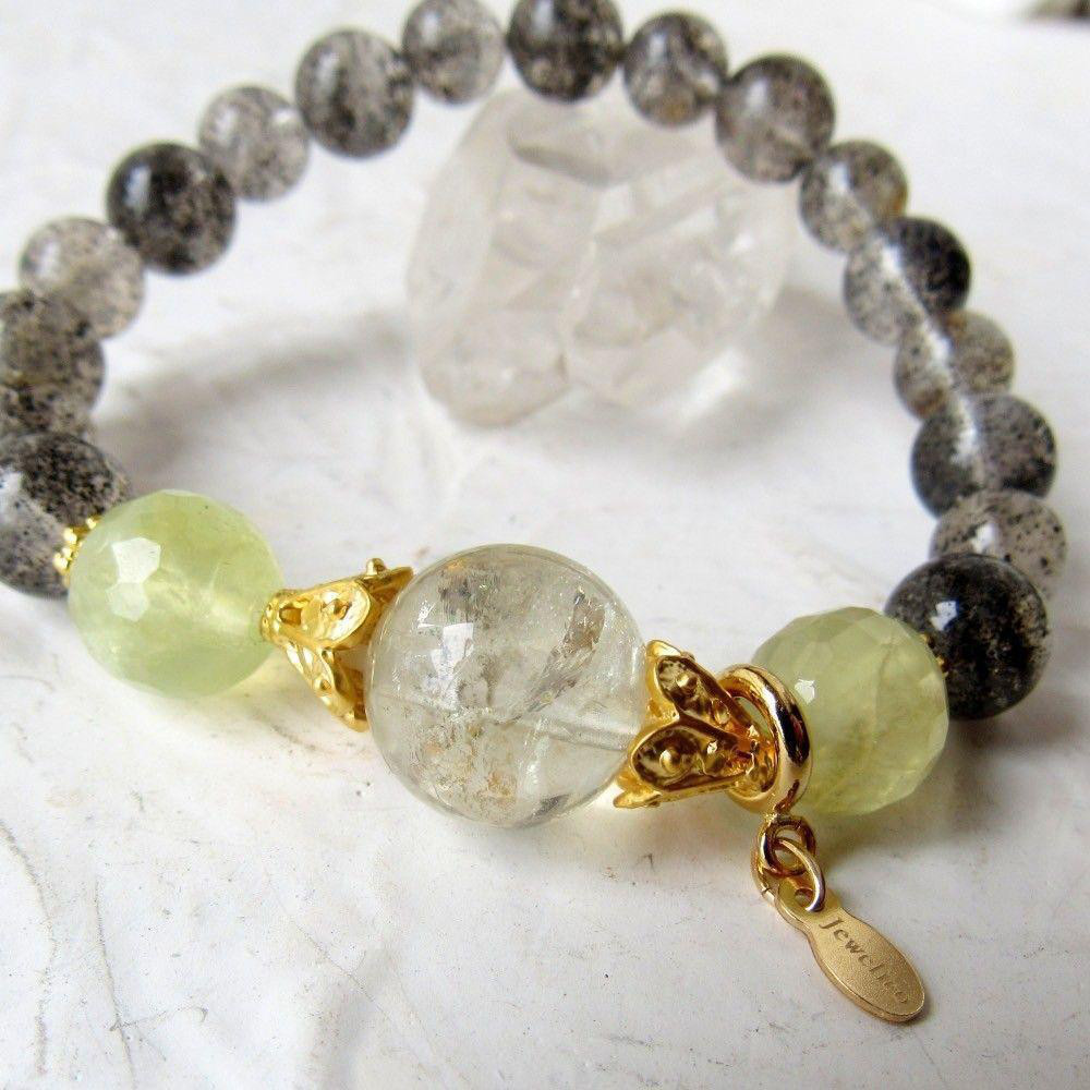 デンドライト　フローライト　太陽放射ルチル　ブレスレット　　ブレス