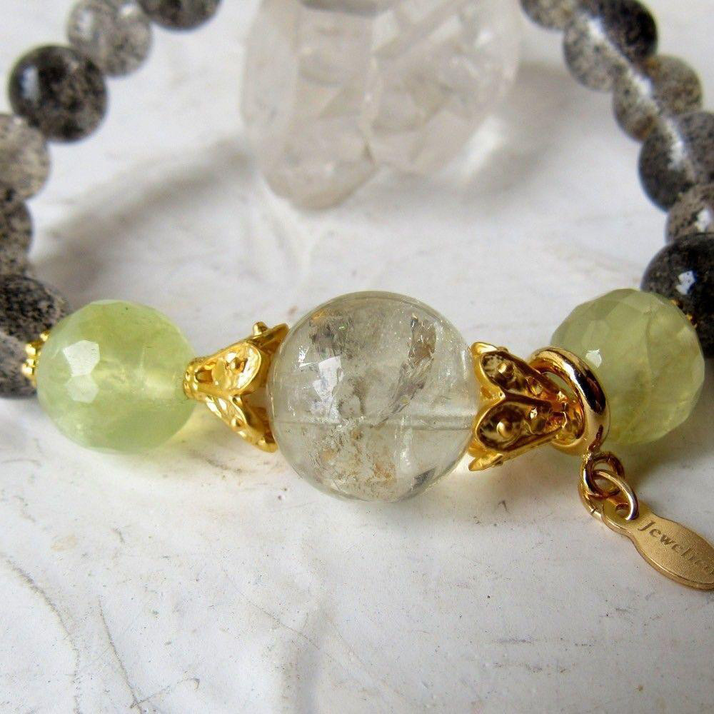 デンドライト　フローライト　太陽放射ルチル　ブレスレット　　ブレス