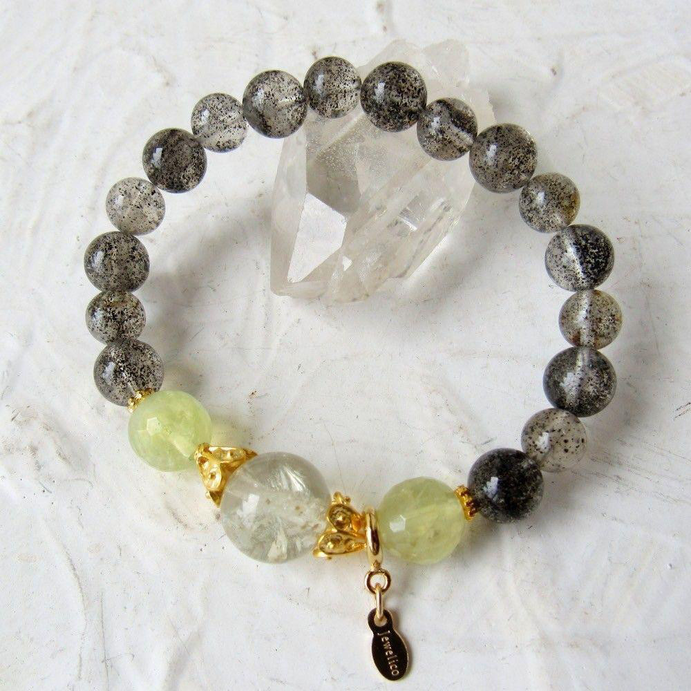 デンドライト　フローライト　太陽放射ルチル　ブレスレット　　ブレス