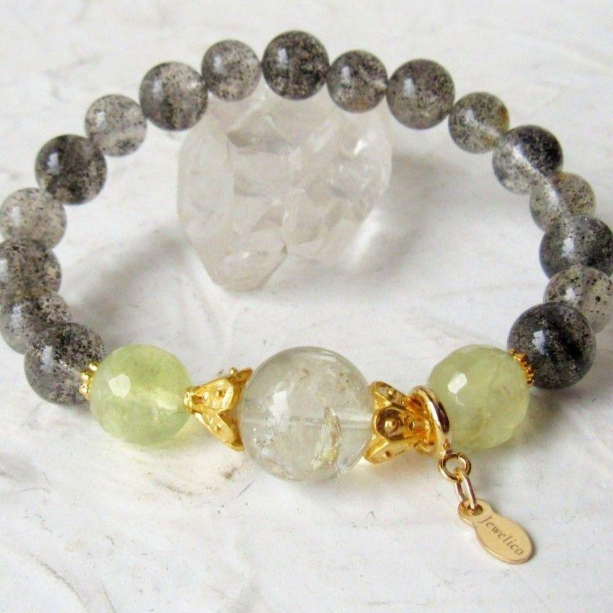 デンドライト　フローライト　太陽放射ルチル　ブレスレット　　ブレス