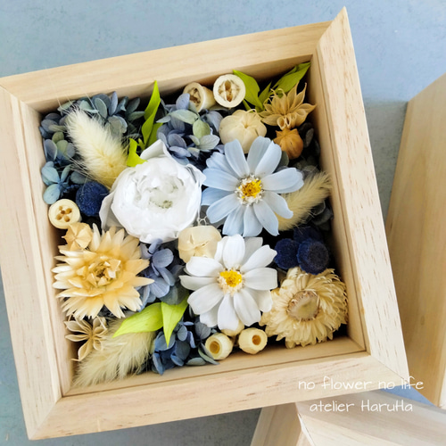 お歳暮お祝いギフトフラワーボックスアレンジ ウッドボックス