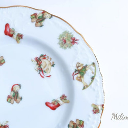 【受注制作】クリスマスパーティー♪ティーセット(カップ＆ソーサー、19.4cmプレート)　クリスマス食器　クリスマス柄 10枚目の画像