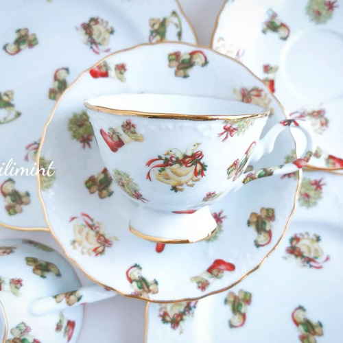 受注制作】クリスマスパーティー♪ティーセット(カップ＆ソーサー
